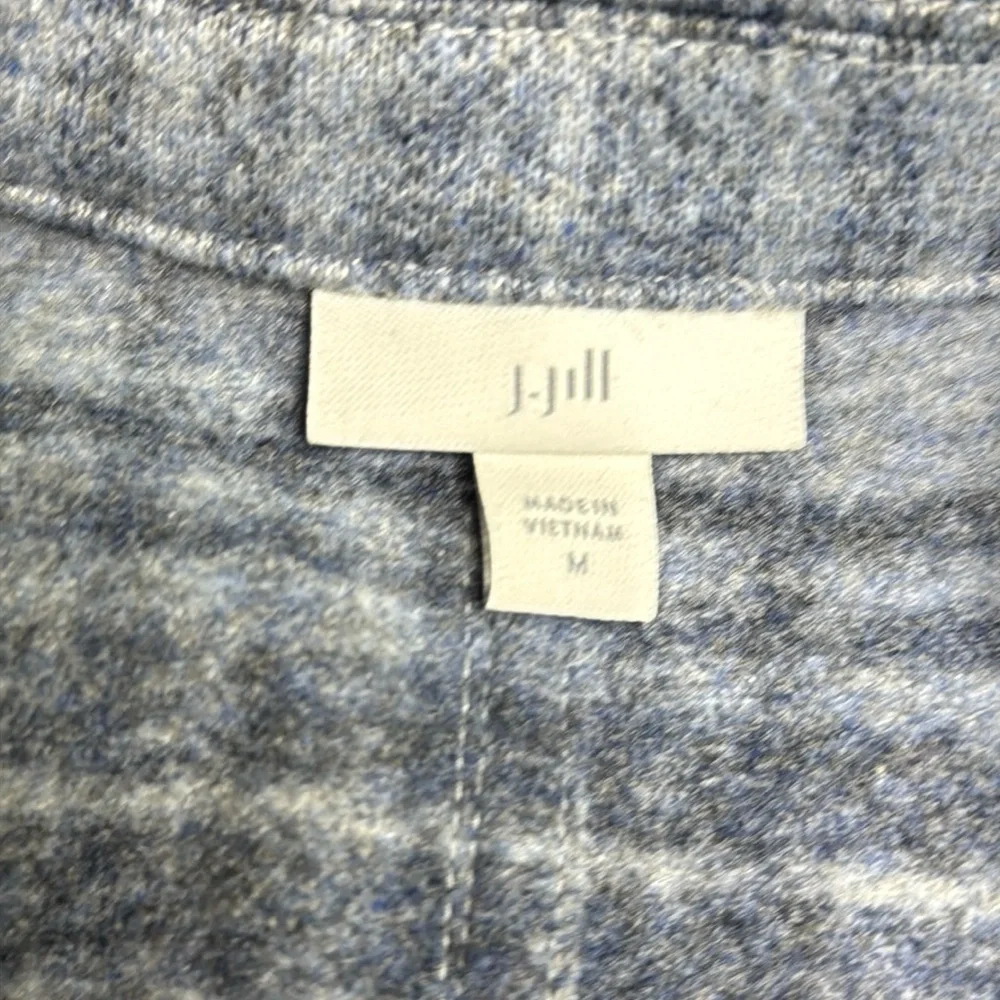 J.Jill Blue Gray Plaid Button Shacket Size Medium